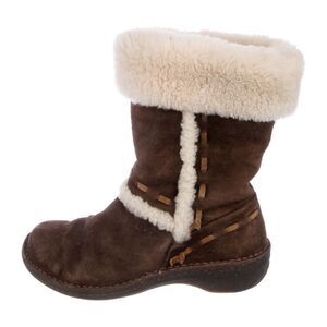 Ugg Brown Elijo Suede Cuff Boot - Size 6
